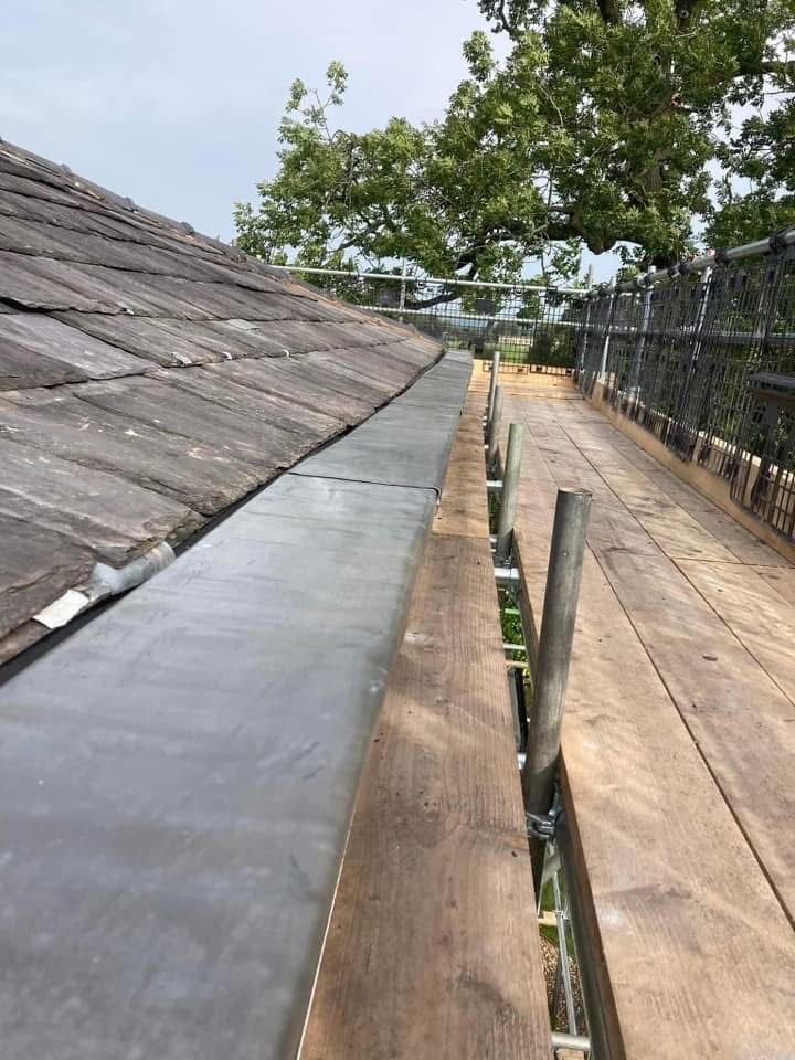 New lead box gutter after the job by Sturgeon's Roofing